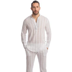 Benares - Tunique -LHOMME INVISIBLE Soldes benares tunique homme coton blanc 2