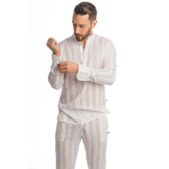 Benares - Tunique -LHOMME INVISIBLE Soldes benares tunique homme coton blanc 3