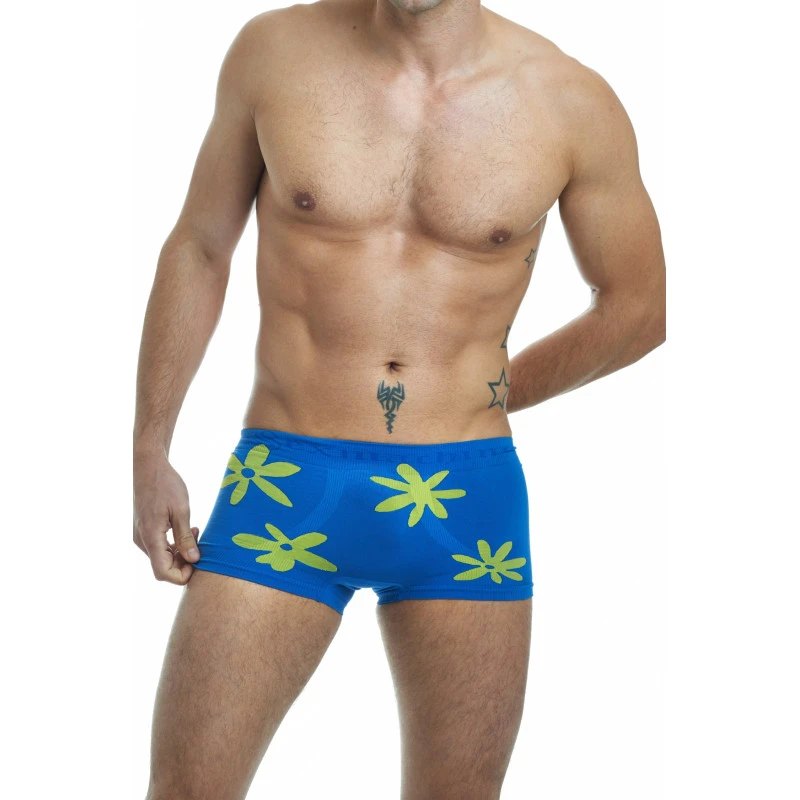 Big Flower - Lot De 2 Boxer Bleu/Jaune 3 Big Flower - Lot De 2 Boxer Bleu/Jaune