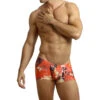 Shorty Push Up Garuda Rouge -LHOMME INVISIBLE Soldes boxer homme push up rouge imprime dragon