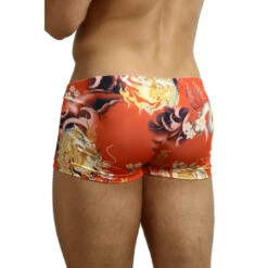 Shorty Push Up Garuda Rouge -LHOMME INVISIBLE Soldes boxer homme push up rouge imprime dragon 3