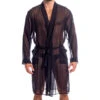 Chantilly Noir - Robe De Chambre Kimono -LHOMME INVISIBLE Soldes chantilly noir robe de chambre kimono