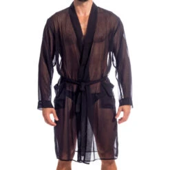 Chantilly Noir - Robe De Chambre Kimono