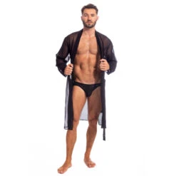 Chantilly Noir - Robe De Chambre Kimono -LHOMME INVISIBLE Soldes chantilly noir robe de chambre kimono 4