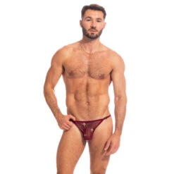 Charlemagne Rouge - String Striptease -LHOMME INVISIBLE Soldes charlemagne rouge string striptease homme transparent 5