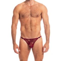 Charlemagne Rouge - String Striptease -LHOMME INVISIBLE Soldes charlemagne rouge string striptease homme transparent 6
