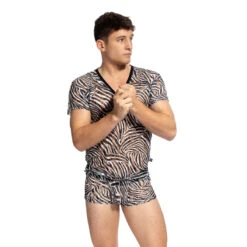Cory - T-shirt -LHOMME INVISIBLE Soldes cory t shirt homme dentelle imprime zebre 4