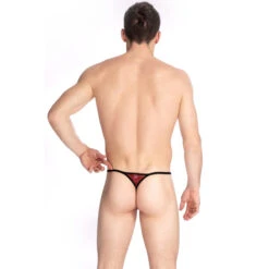 Delos Rouge - String Striptease -LHOMME INVISIBLE Soldes delos string striptease rouge en dentelle homme 2