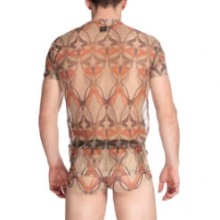 Destin - T-shirt Col V 10 Destin - T-shirt Col V -LHOMME INVISIBLE Soldes destin tshirt colv nude en dentelle homme 3