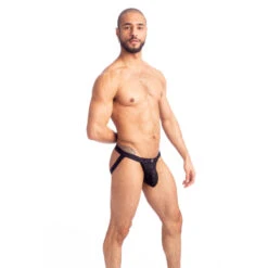 Devoré Noir - Jockstrap -LHOMME INVISIBLE Soldes devore noir jockstrap homme homme 3