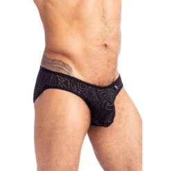 Devoré Noir - Mini Slip -LHOMME INVISIBLE Soldes devore noir mini slip homme 4