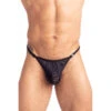 Devoré Noir - String Striptease -LHOMME INVISIBLE Soldes devore noir string striptease homme