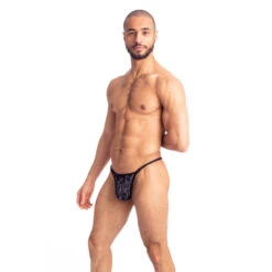 Devant -LHOMME INVISIBLE Soldes devore tattoo string striptease homme 1