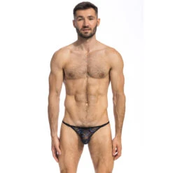 Elysée Bleu - String Striptease -LHOMME INVISIBLE Soldes elysee bleu string striptease homme en dentelle 3