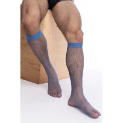 Fishnet Mi-Bas Bleu -LHOMME INVISIBLE Soldes fishnet mi bas bleu pour homme 1
