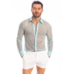 Fleur D'Ether Ciel - Chemise ML -LHOMME INVISIBLE Soldes fleur d ether ciel chemise ml 4