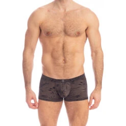Fleur Noir - Shorty Push Up -LHOMME INVISIBLE Soldes fleur noir shorty push up boxer homme chic 2