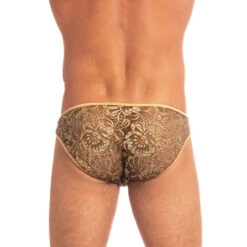 Halcyonique - Mini Slip -LHOMME INVISIBLE Soldes halcyonique mini slip dentelle or pour homme 4