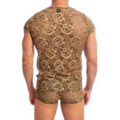 Halcyonique - Tshirt -LHOMME INVISIBLE Soldes halcyonique tshirt dentelle or homme 3