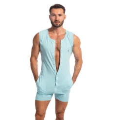 Hypnos Ice Blue - Body Court S/Manche -LHOMME INVISIBLE Soldes hypnos ice blue combinaison court smanche homme 6