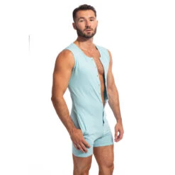 Hypnos Ice Blue - Body Court S/Manche -LHOMME INVISIBLE Soldes hypnos ice blue combinaison court smanche homme 7