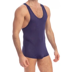Indigo - Racerback Bodysuit -LHOMME INVISIBLE Soldes indigo racerback body homme dos nageur 2