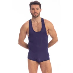 Indigo - Racerback Bodysuit -LHOMME INVISIBLE Soldes indigo racerback body homme dos nageur 4