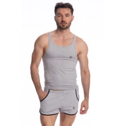 Louspo - Débardeur Gris Chiné -LHOMME INVISIBLE Soldes louspo debardeur homme gris chine 2