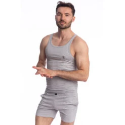 Louspo - Débardeur Gris Chiné -LHOMME INVISIBLE Soldes louspo debardeur homme gris chine 5