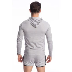 Louspo - Sweat à Capuche -LHOMME INVISIBLE Soldes louspo sweat homme a capuche gris chine 2