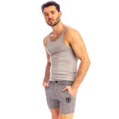 Miami - Short Gris/Noir -LHOMME INVISIBLE Soldes miami short homme grisnoir 3