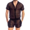 Night Player Combishort Noir -LHOMME INVISIBLE Soldes night player combishort noir