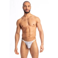Devant -LHOMME INVISIBLE Soldes picasso blanc string striptease homme 1