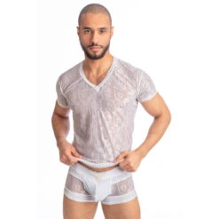 Picasso Blanc - T-shirt Col V -LHOMME INVISIBLE Soldes picasso blanc t shirt col v homme 4