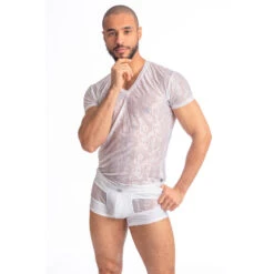 Picasso Blanc - T-shirt Col V -LHOMME INVISIBLE Soldes picasso blanc t shirt col v homme 5