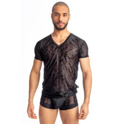 Picasso Noir - T Shirt Col V -LHOMME INVISIBLE Soldes picasso noir t shirt col v homme 5