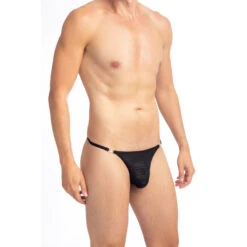 Plissé Noir - String Striptease -LHOMME INVISIBLE Soldes plisse noir string striptease 3