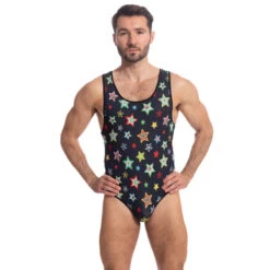 Devant -LHOMME INVISIBLE Soldes psychedelic stars body string homme 1