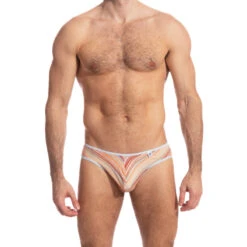 Rayures Orange - Mini Slip -LHOMME INVISIBLE Soldes rayures orange mini slip 2