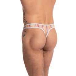 Rayures Orange - String Bikini 10 Rayures Orange - String Bikini -LHOMME INVISIBLE Soldes rayures orange string bikini homme 2
