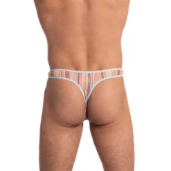 Rayures Orange - String Bikini 12 Rayures Orange - String Bikini -LHOMME INVISIBLE Soldes rayures orange string bikini homme 4