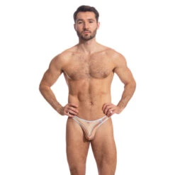 Rayures Orange - String Bikini 13 Rayures Orange - String Bikini -LHOMME INVISIBLE Soldes rayures orange string bikini homme 5