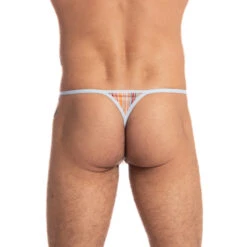 Rayures Orange - String Striptease -LHOMME INVISIBLE Soldes rayures orange string striptease 3