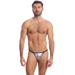 Devant -LHOMME INVISIBLE Soldes silver python string homme sexy 1