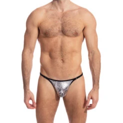 Silver Python String Striptease -LHOMME INVISIBLE Soldes silver python string homme sexy 2