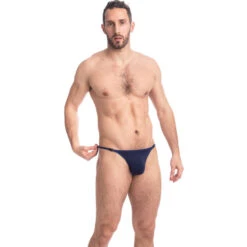 String Striptease De Bain - Navy -LHOMME INVISIBLE Soldes string de bain homme invisible marine 3
