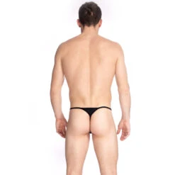 Noir - String De Bain Striptease -LHOMME INVISIBLE Soldes string noir striptease de bain homme 2