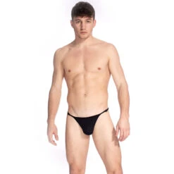 Noir - String De Bain Striptease -LHOMME INVISIBLE Soldes string noir striptease de bain homme 4
