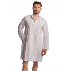 Taj 9 Chemise De Nuit - Pièce Unique Taille M 10 Taj 9 Chemise De Nuit - Pièce Unique Taille M -LHOMME INVISIBLE Soldes tajau chemise de nuit homme brodee main taille l 3