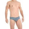 Vichy Marine - Slip De Bain -LHOMME INVISIBLE Soldes vichy bleu slip de bain homme fils teints